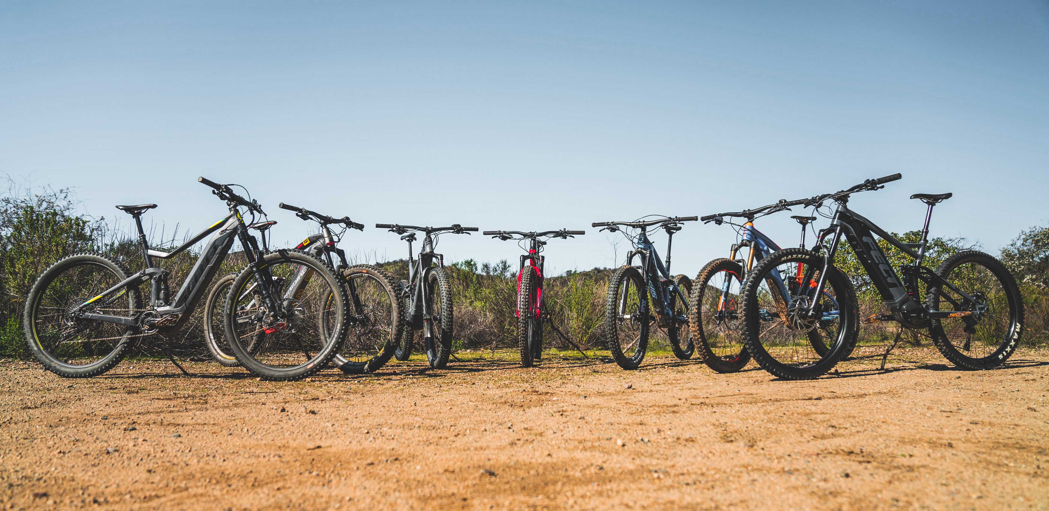 Row of the best electric mountain bikes